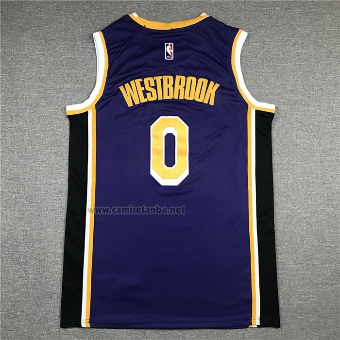 Camiseta Los Angeles Lakers Russell Westbrook #0 Statement 2021-22 Violeta